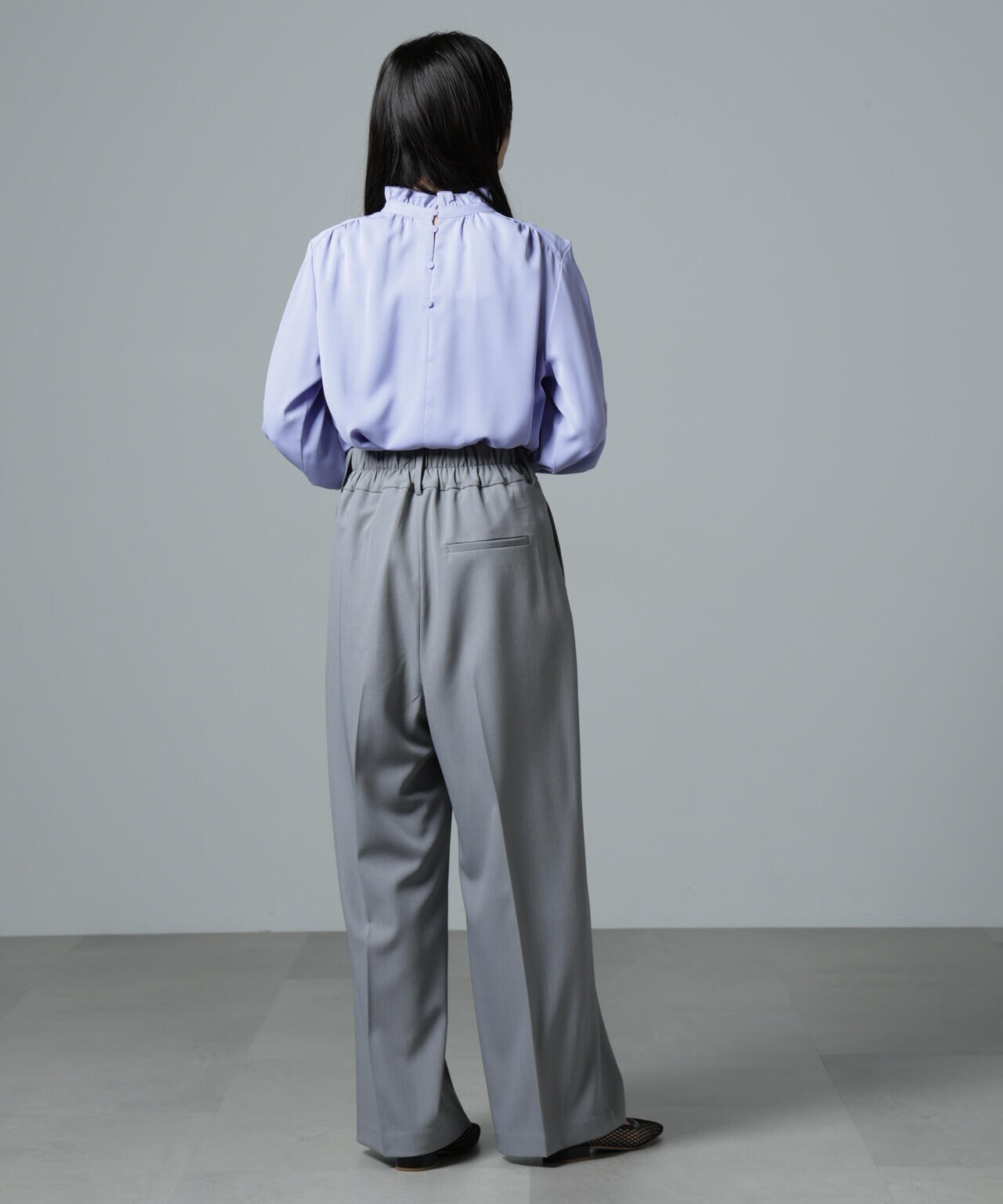 ハイウエスト2タックワイドパンツ 6735127305