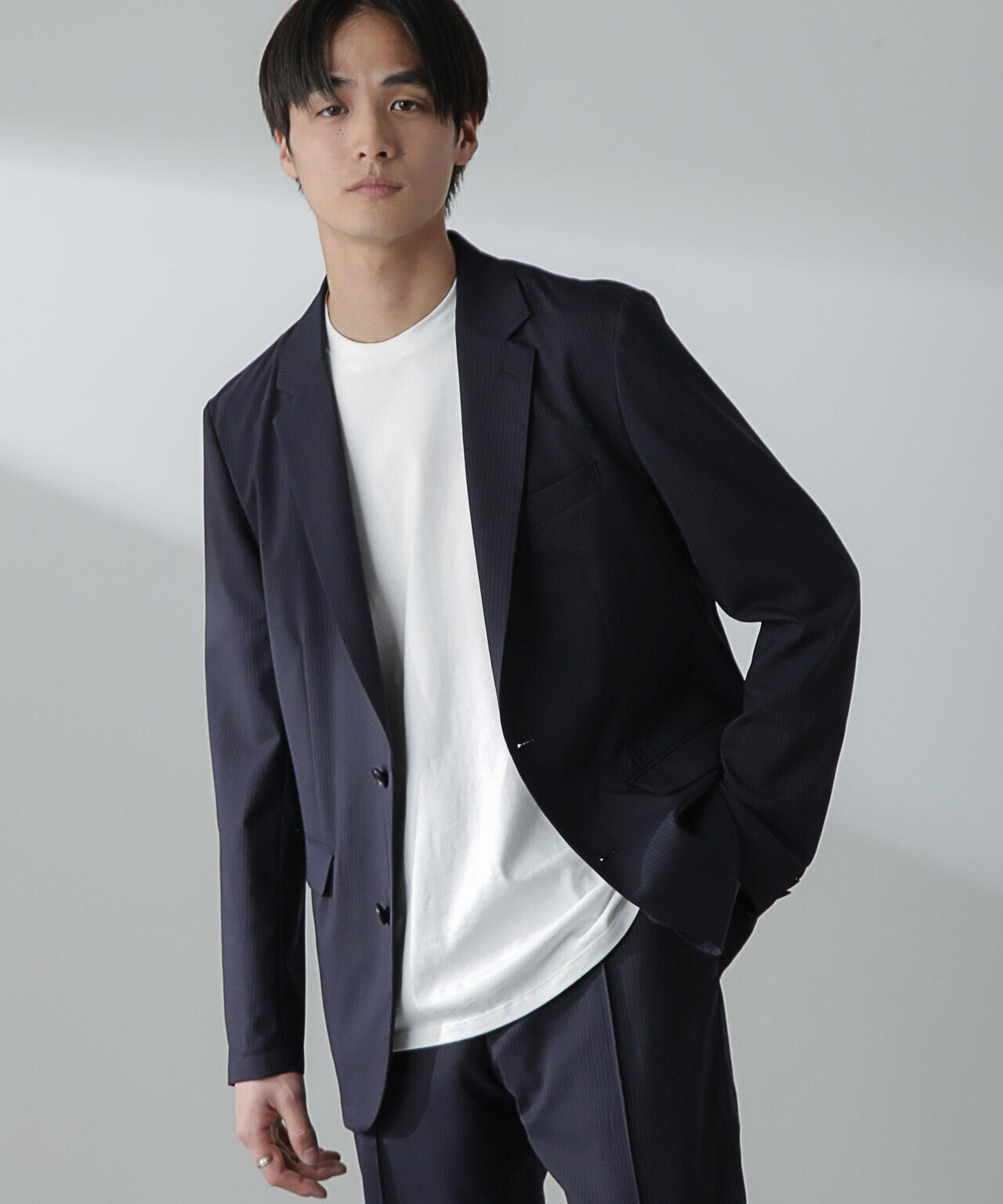 N JACKET」サマーウール TW ストライプ ジャケット (セットアップ可)
