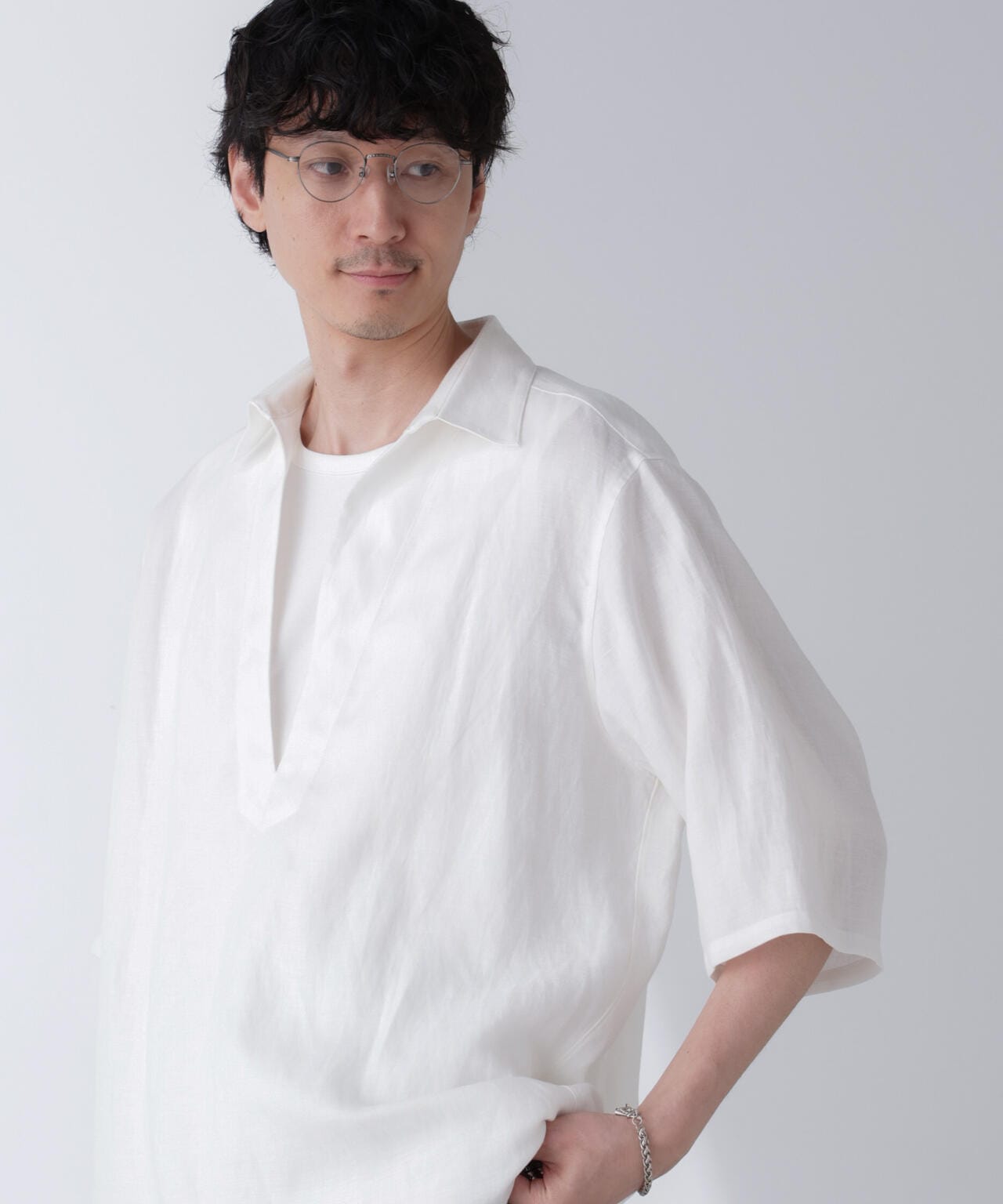 ダブルカバーツイルスキッパーシャツ 6684121219
