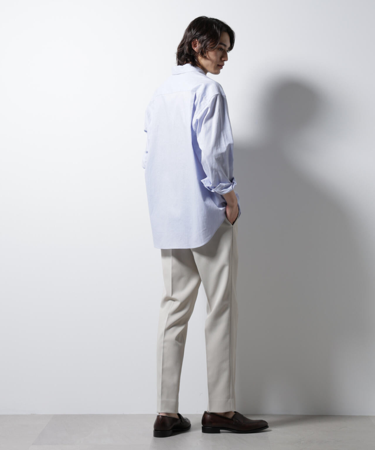 「BELGIUM LINEN FABRICS」リネンコットンレギュラーシャツ 6685120218
