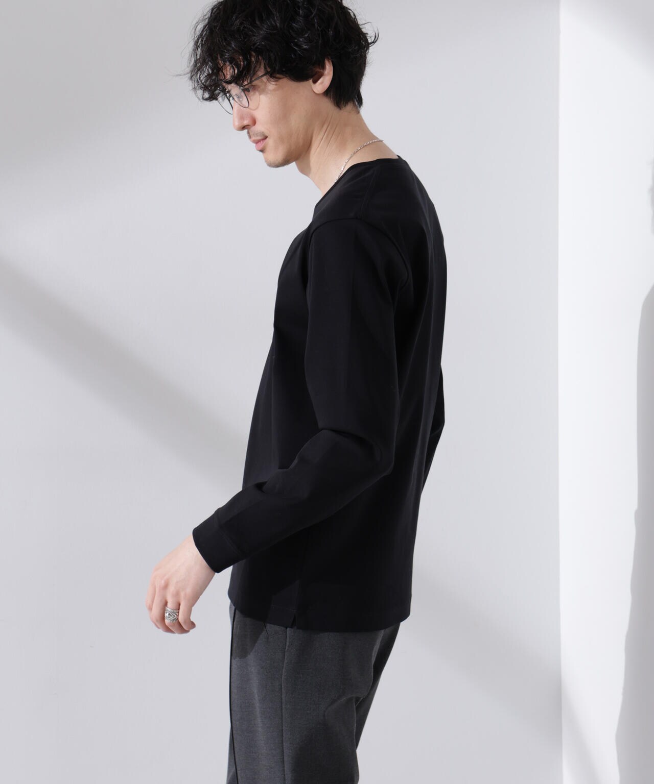 アンチスメル VネックTシャツ 長袖 6725123206
