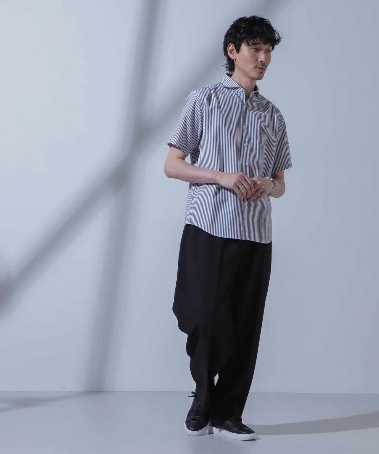 N SHIRTS」AntiSoaked(R) 汗染み防止 ホリゾンタルカラー シャツ 半袖