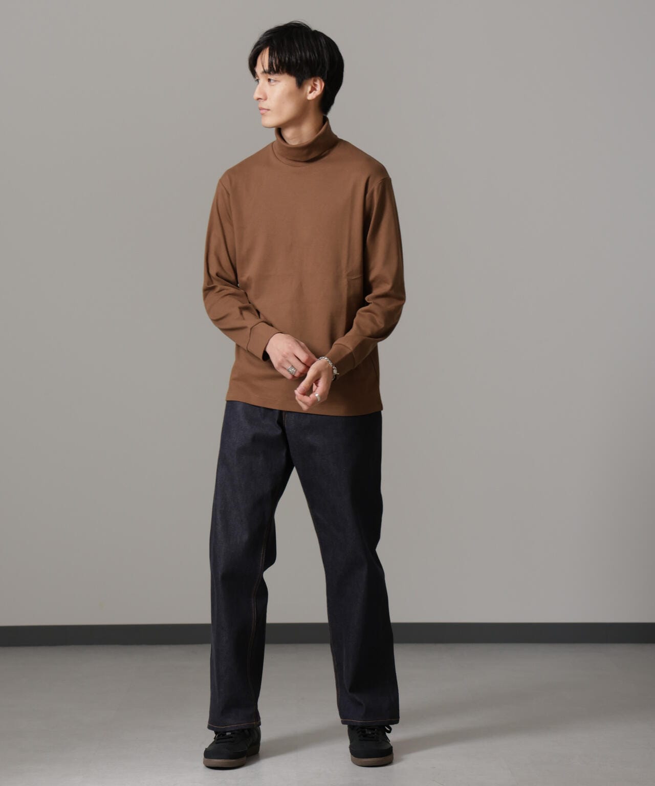 Anti Soaked(R) 汗染み防止 スムースタートルネックTシャツ 長袖 6684223206