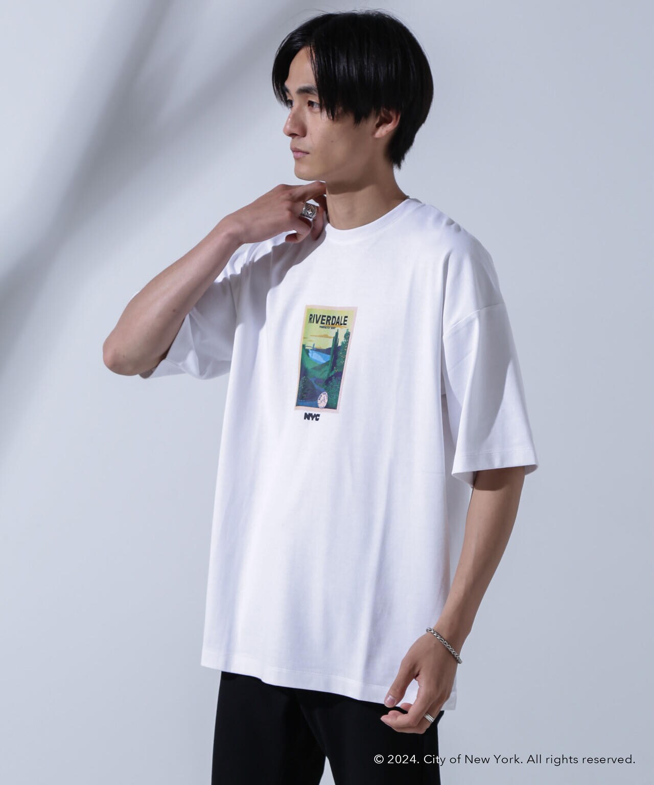 GOOD ROCK SPEED×Anti Soaked(R)  汗染み防止 「NEW YORK CITY」2 クルーネックビッグTシャツ 6684124246