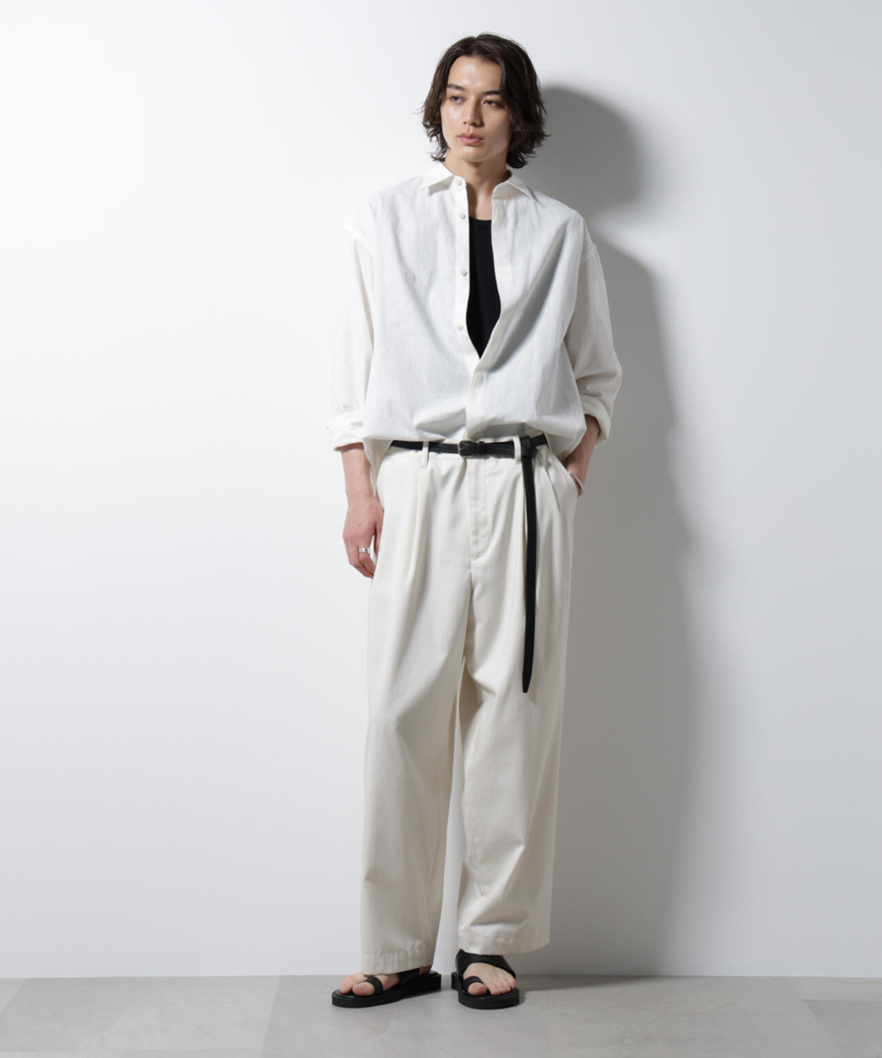 「BELGIUM LINEN FABRICS」リネンコットンレギュラーシャツ 6685120218