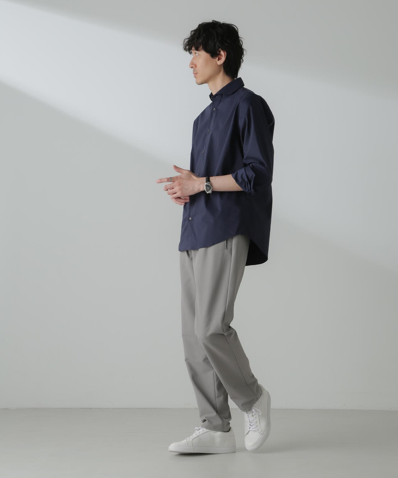 ICE FLOW LINEN」カッタウェイ シャツ 長袖