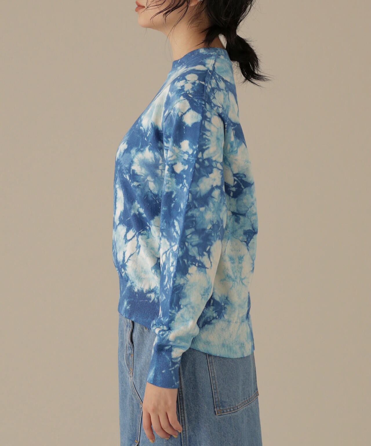 大人気定番商品 YONETOMI/別注 タイダイ染め P/O KNIT COTTON WAVE トップス