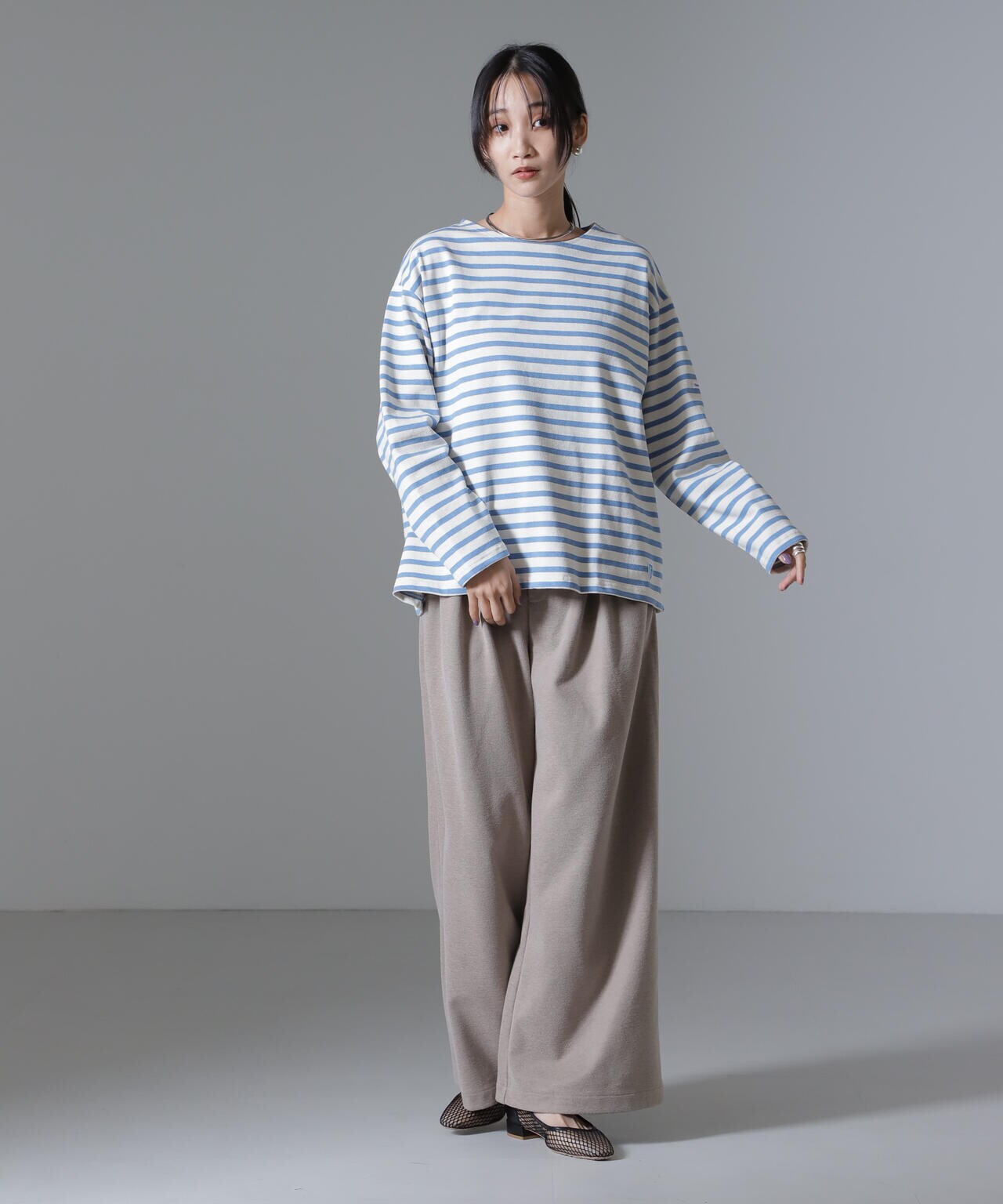 起毛カットタックワイドパンツ 6734227305