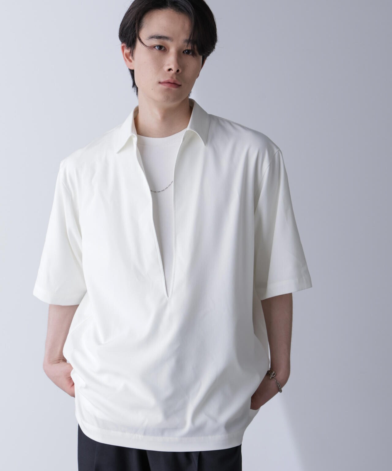 WEB限定/スキッパーPOシャツ 半袖 6724221205