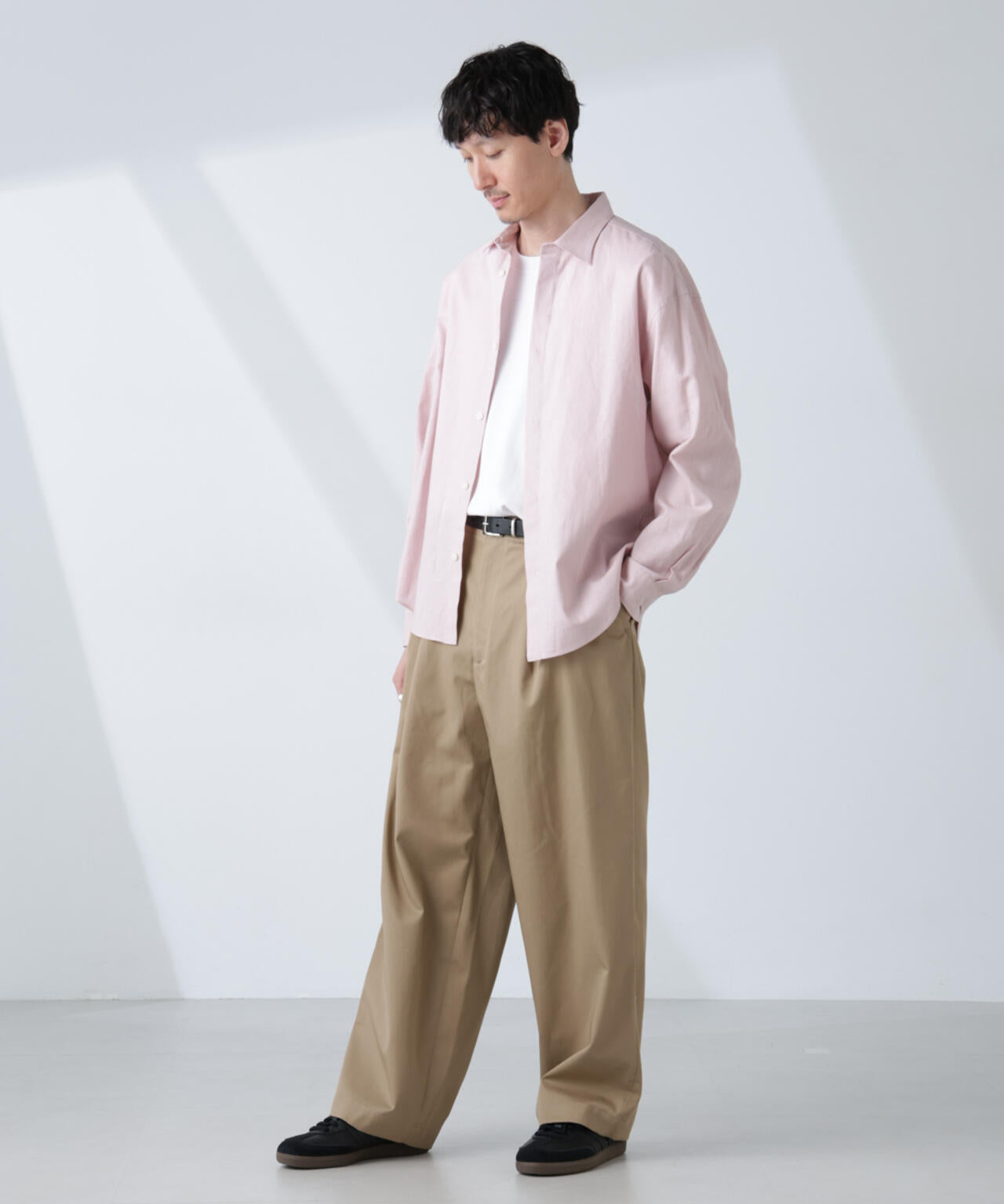 「BELGIUM LINEN FABRICS」リネンコットンレギュラーシャツ 6685120218