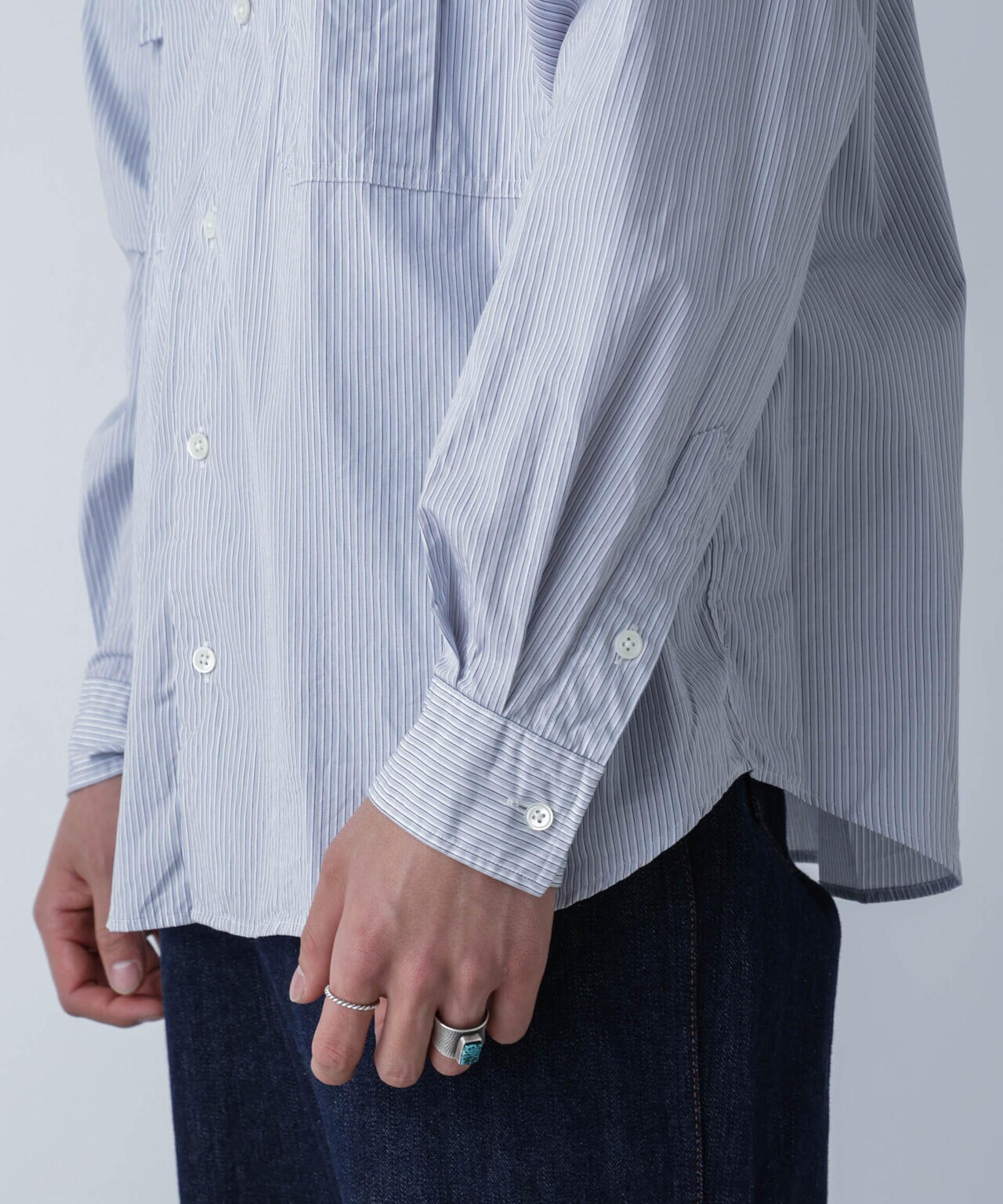 Porter Classic / ROLL UP STRIPE SHIRT Porter Classic / ROLL UP STRIPE SHIRT