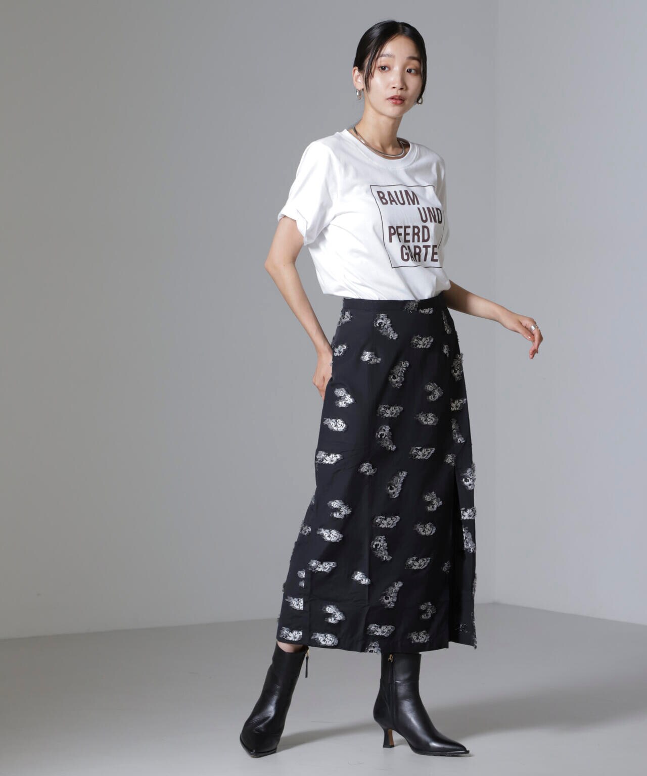 Baum und Pferdgarten/Cotton Jerse Tシャツ 6714224001