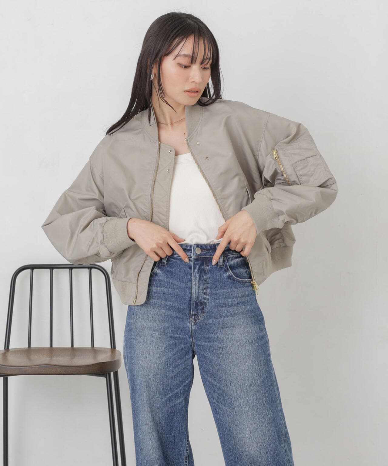Name.】NYLON TWILL BIG MA-1 ベージュ サイズ2 【公式通販】