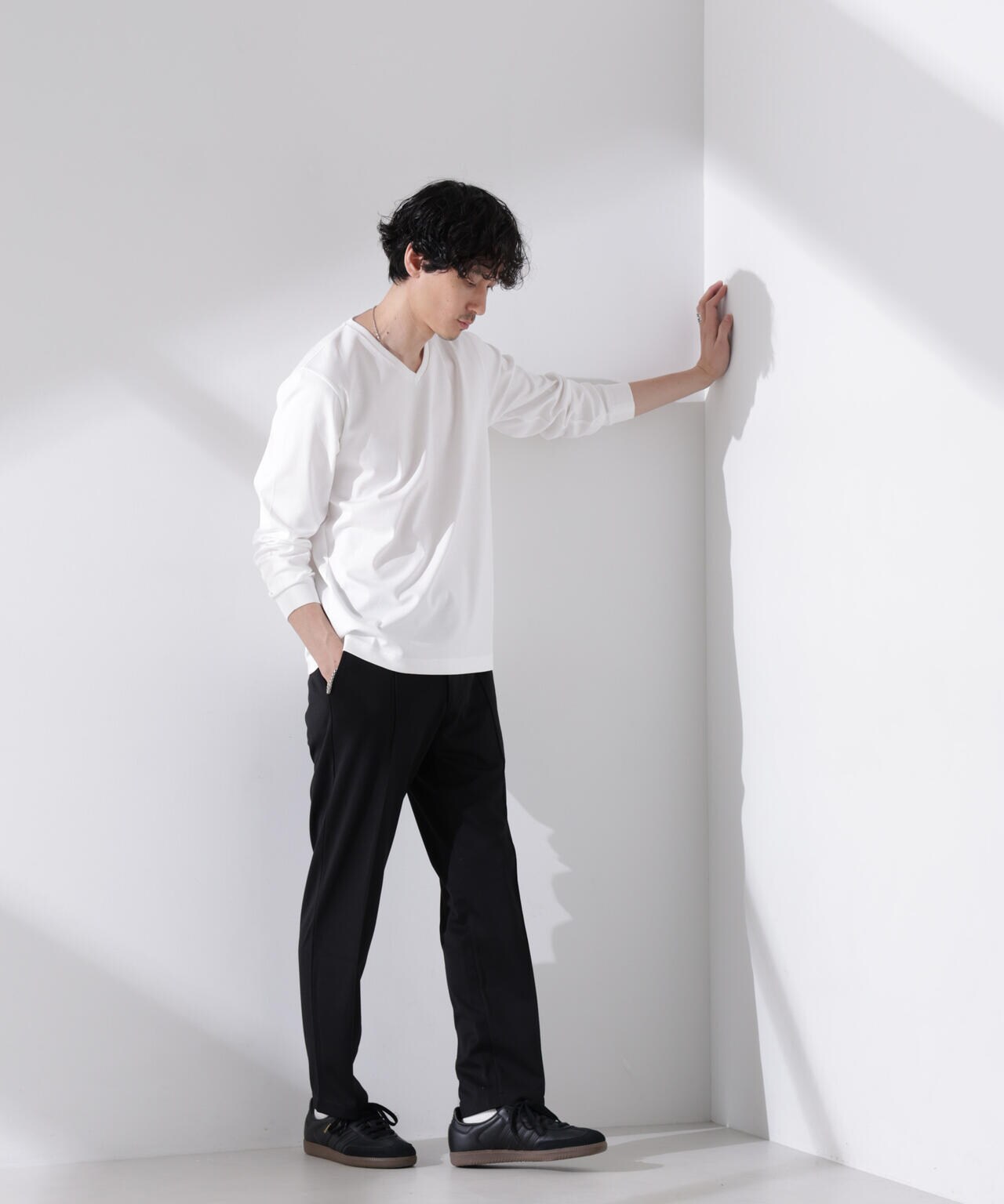 アンチスメル VネックTシャツ 長袖 6725123206