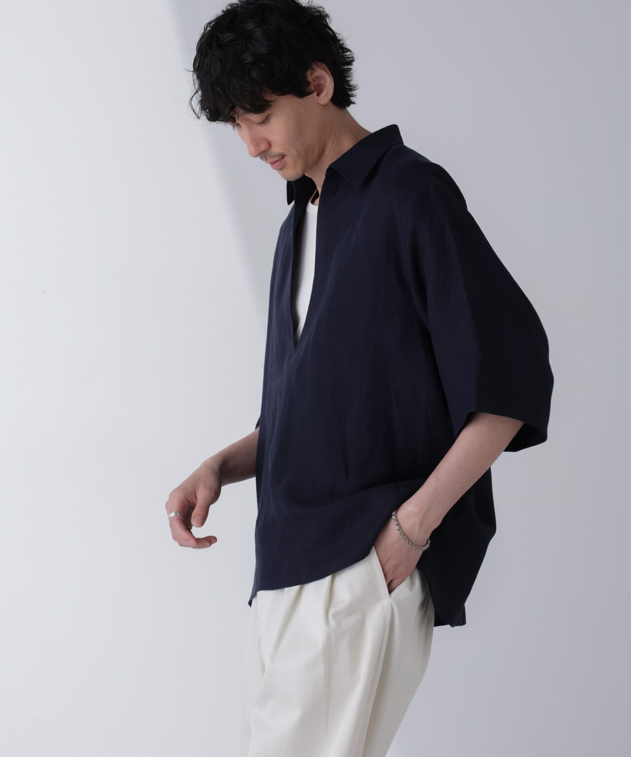 ダブルカバーツイルスキッパーシャツ 6684121219