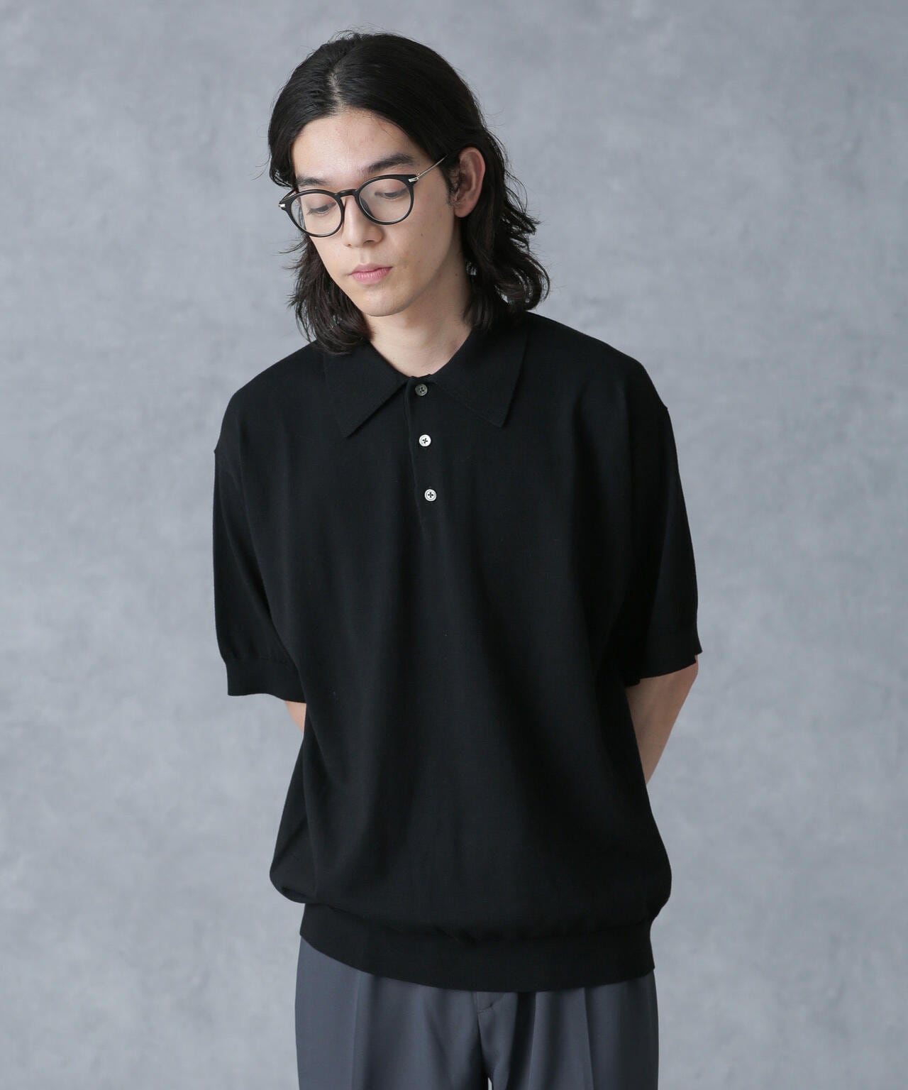 crepuscule/別注 S/S KNIT POLO 6704124027