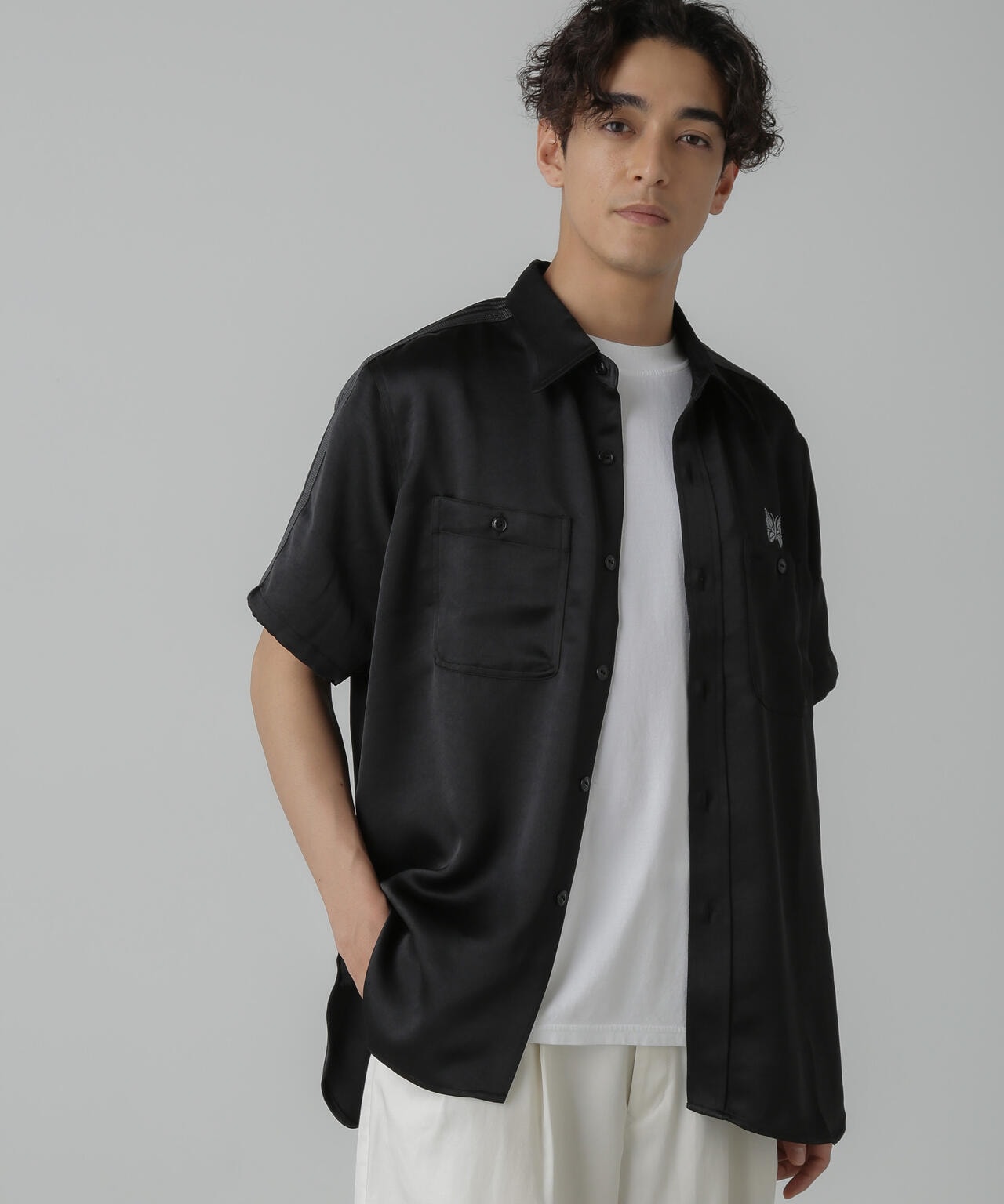 Needles/別注 S/S Work Shirt Poly Sateen 6704121011