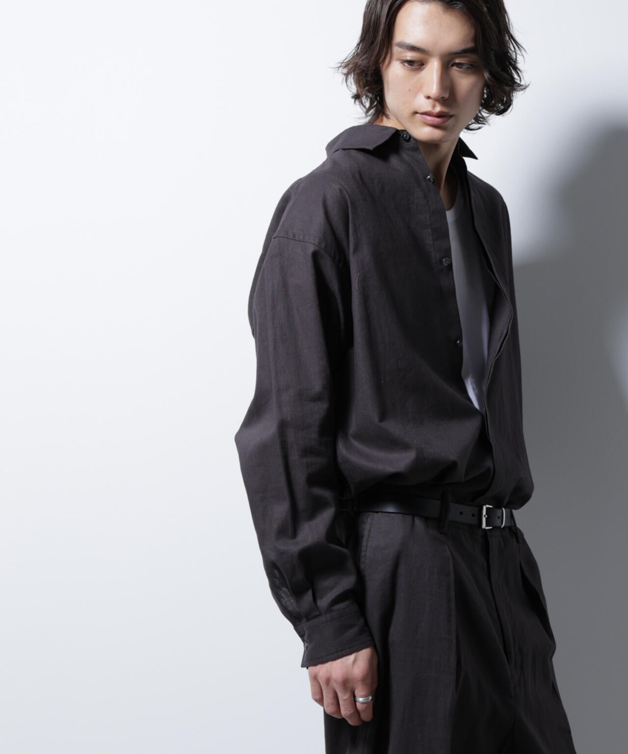 「BELGIUM LINEN FABRICS」リネンコットンレギュラーシャツ 6685120218