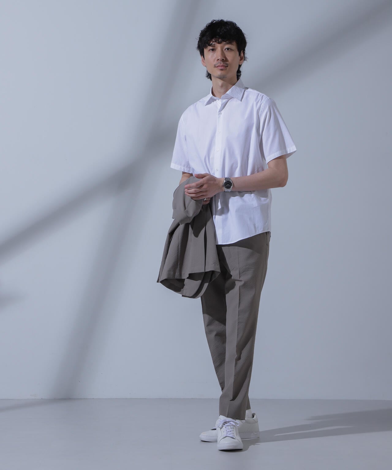 「N SHIRTS」AntiSoaked(R)汗染み防止セミワイドカラーシャツ半袖 6684121208