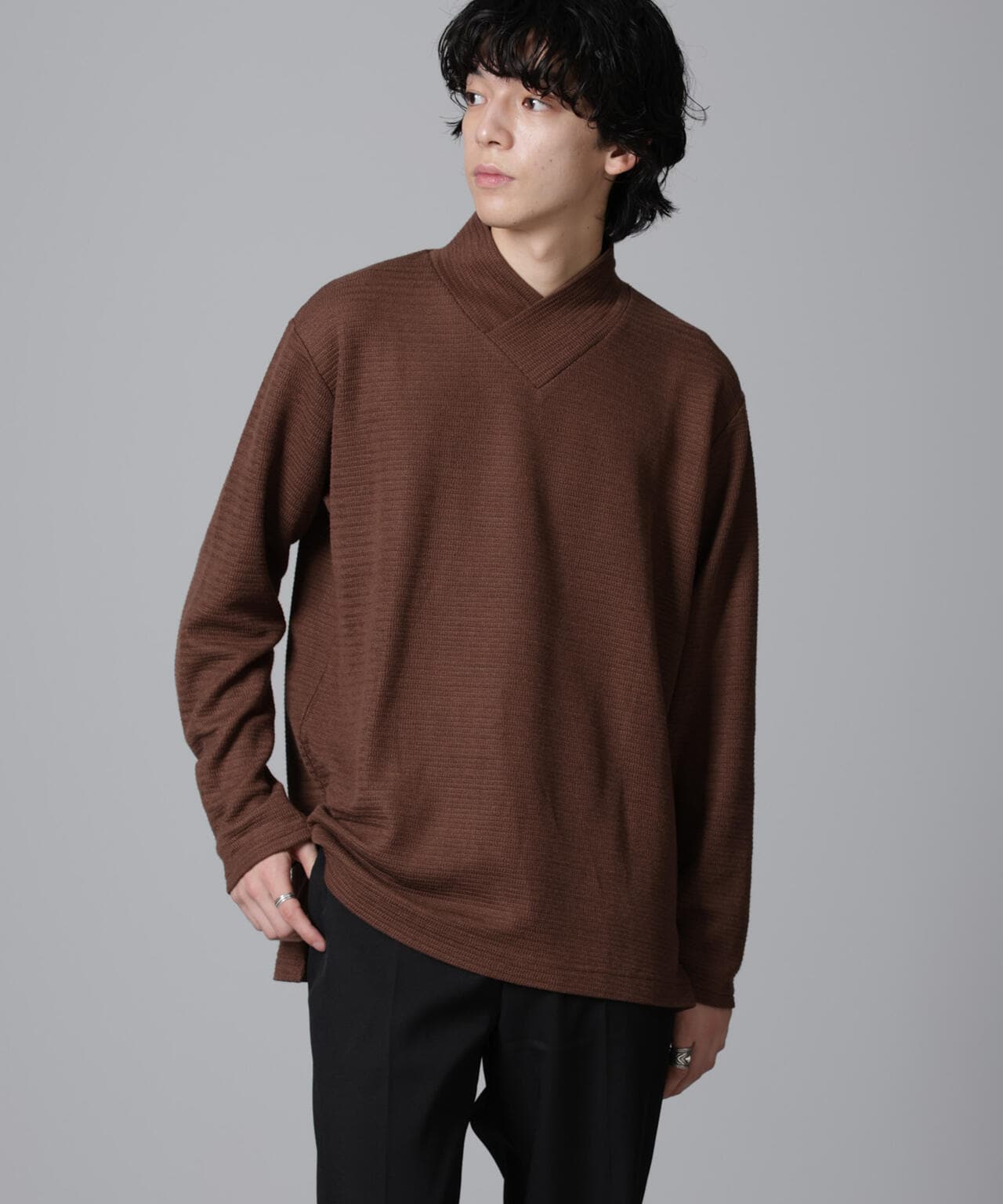 WEB限定 / デザイン ネック サーマル プルオーバー 長袖 
