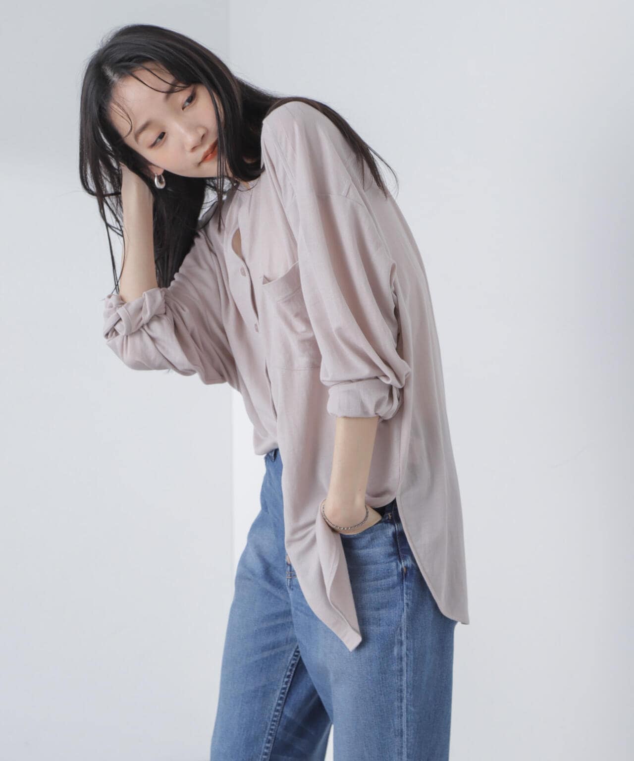 シアーカットワイドシャツ 6734123314