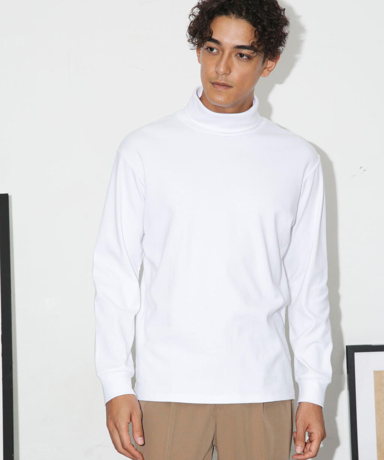 Anti Soaked(R) 汗染み防止 スムースタートルネックTシャツ 長袖 6684223206
