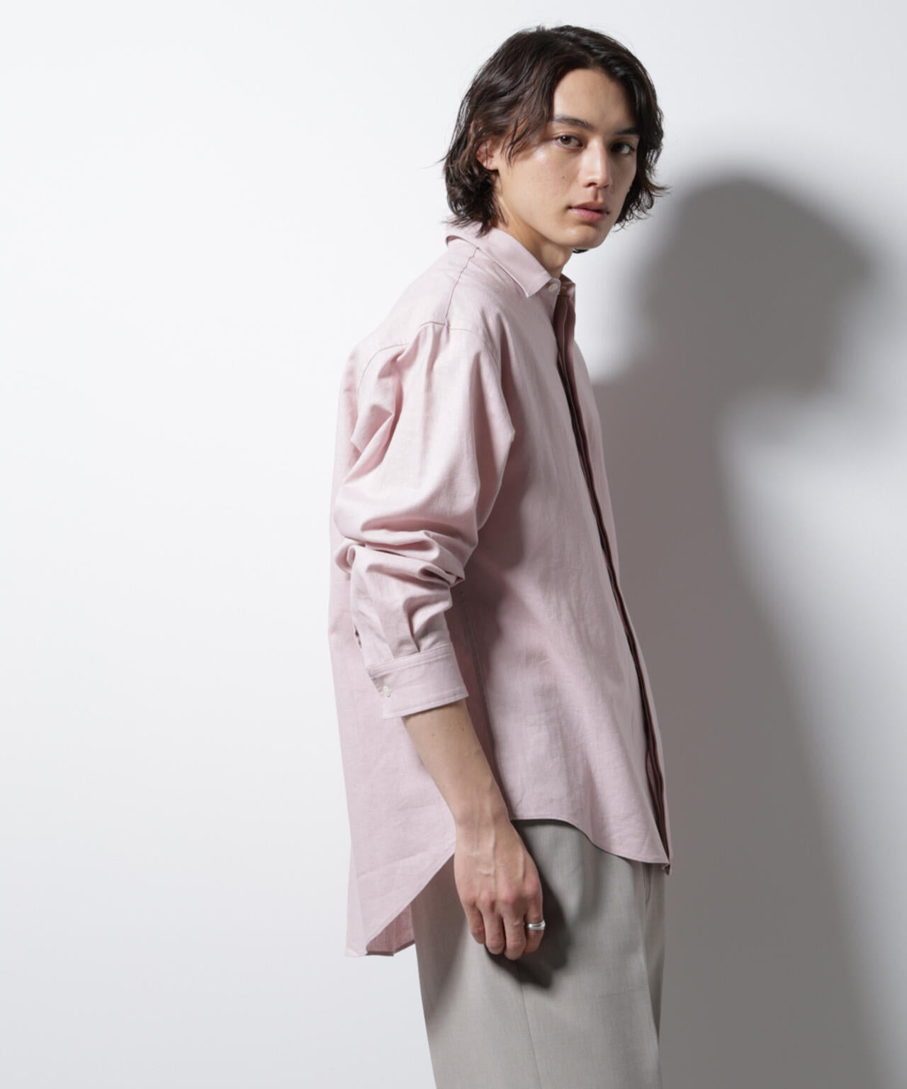 「BELGIUM LINEN FABRICS」リネンコットンレギュラーシャツ 6685120218