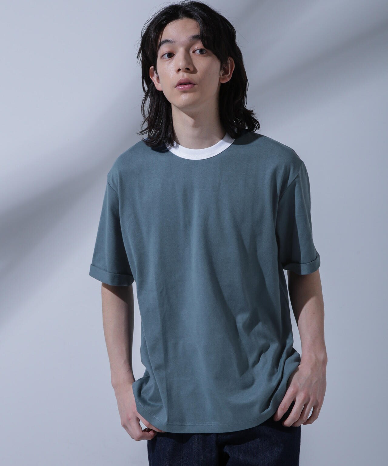 Anti Soaked 汗染み防止 リンガーネック Tシャツ
