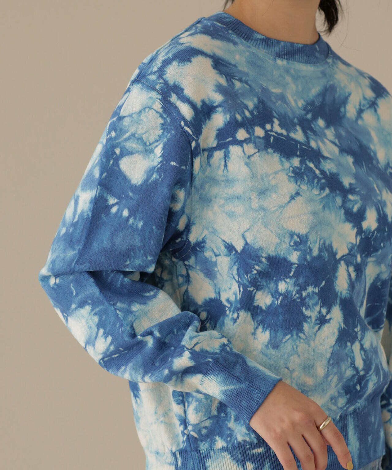 YONETOMI/別注 WAVE COTTON KNIT P/O タイダイ染め