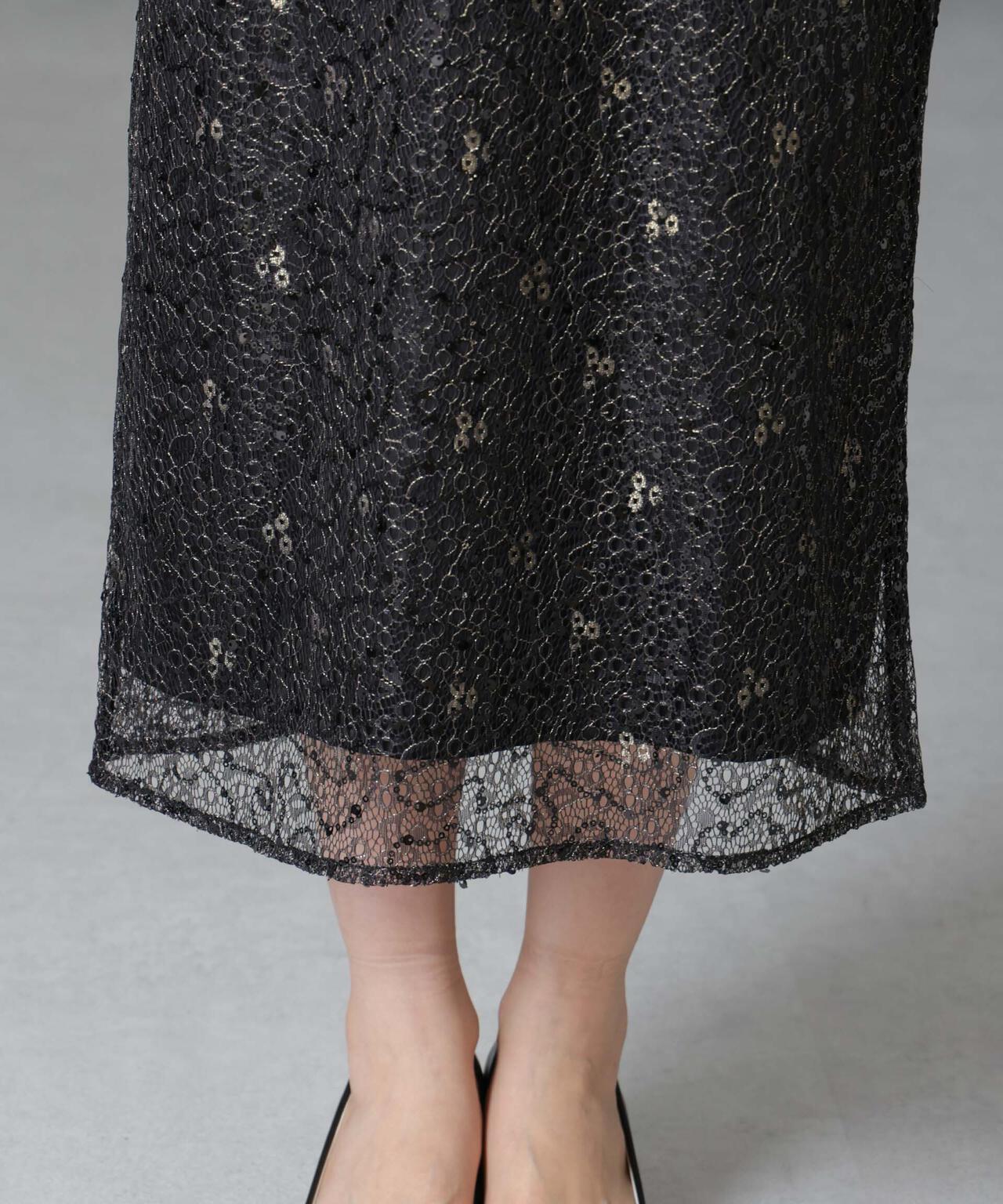 troisiemechaco/SPANGLE LACE ワンピース 6714219027