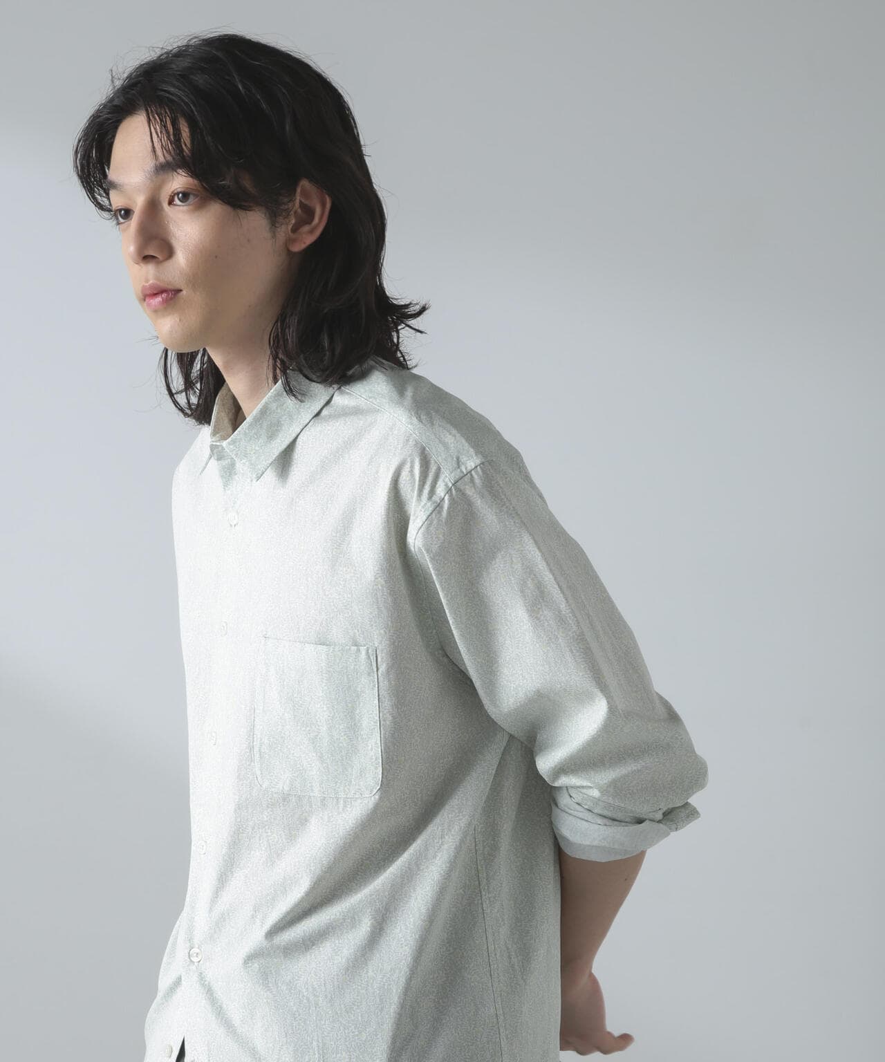 小花柄 レギュラー シャツ 長袖