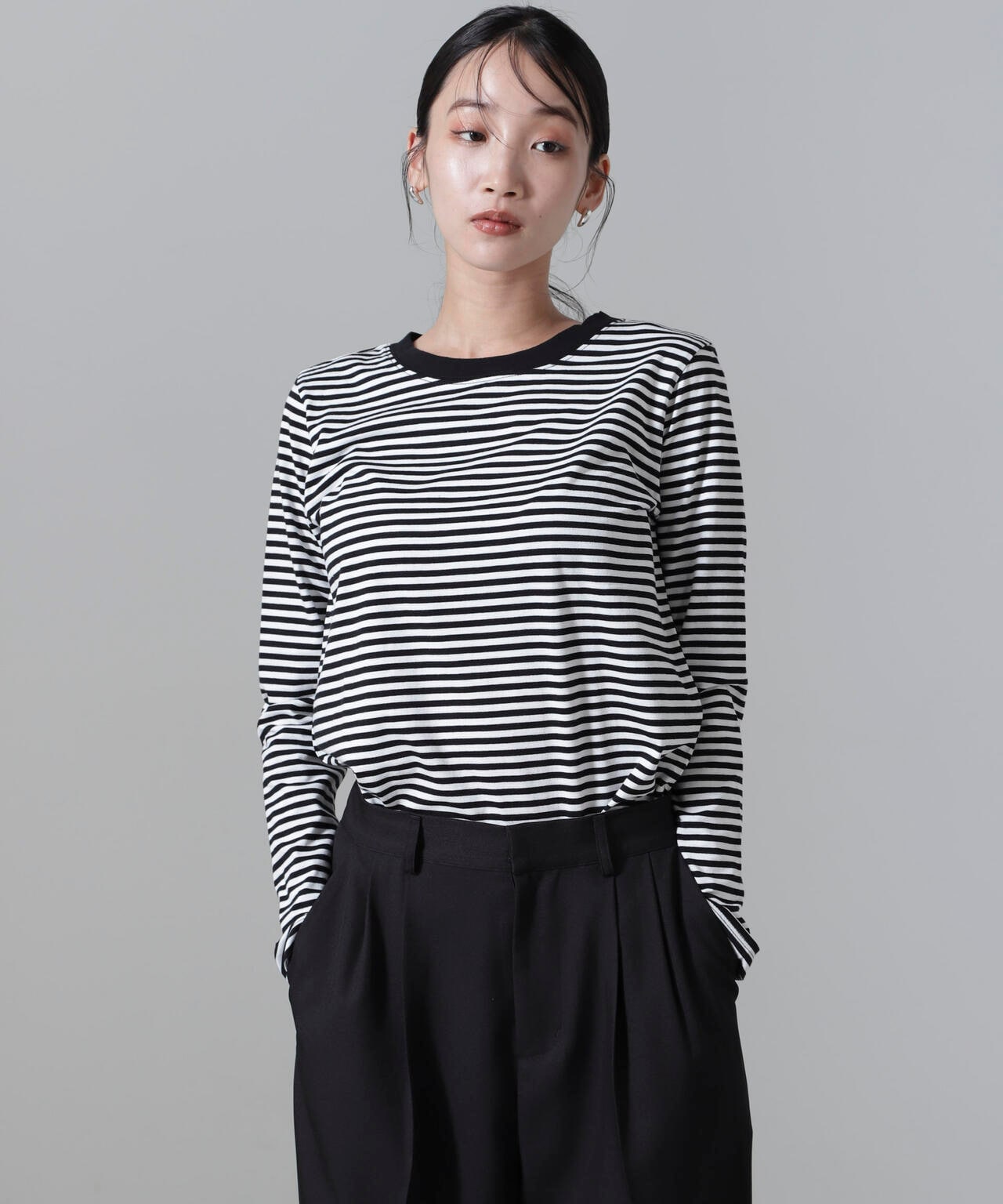 ボーダーロングスリーブＴシャツ 6734223306