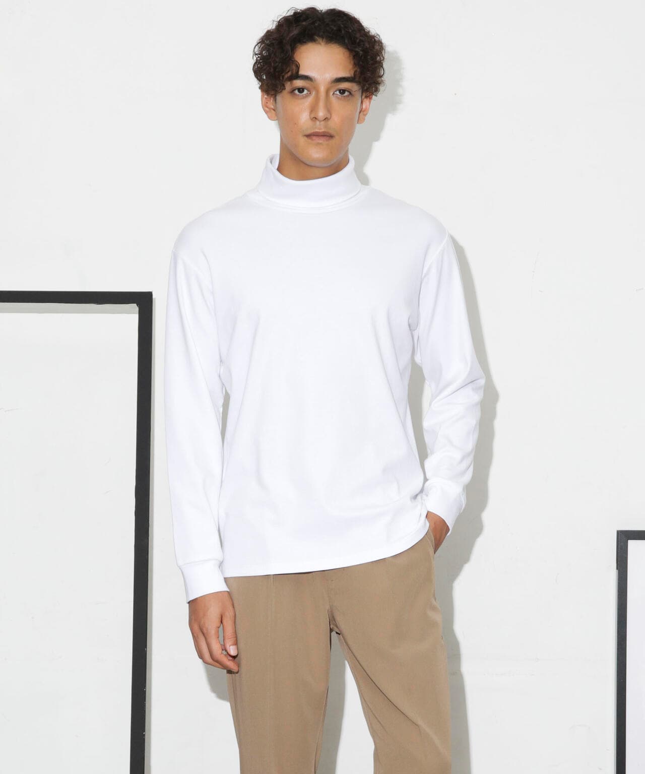 Anti Soaked(R) 汗染み防止 スムースタートルネックTシャツ 長袖 6684223206