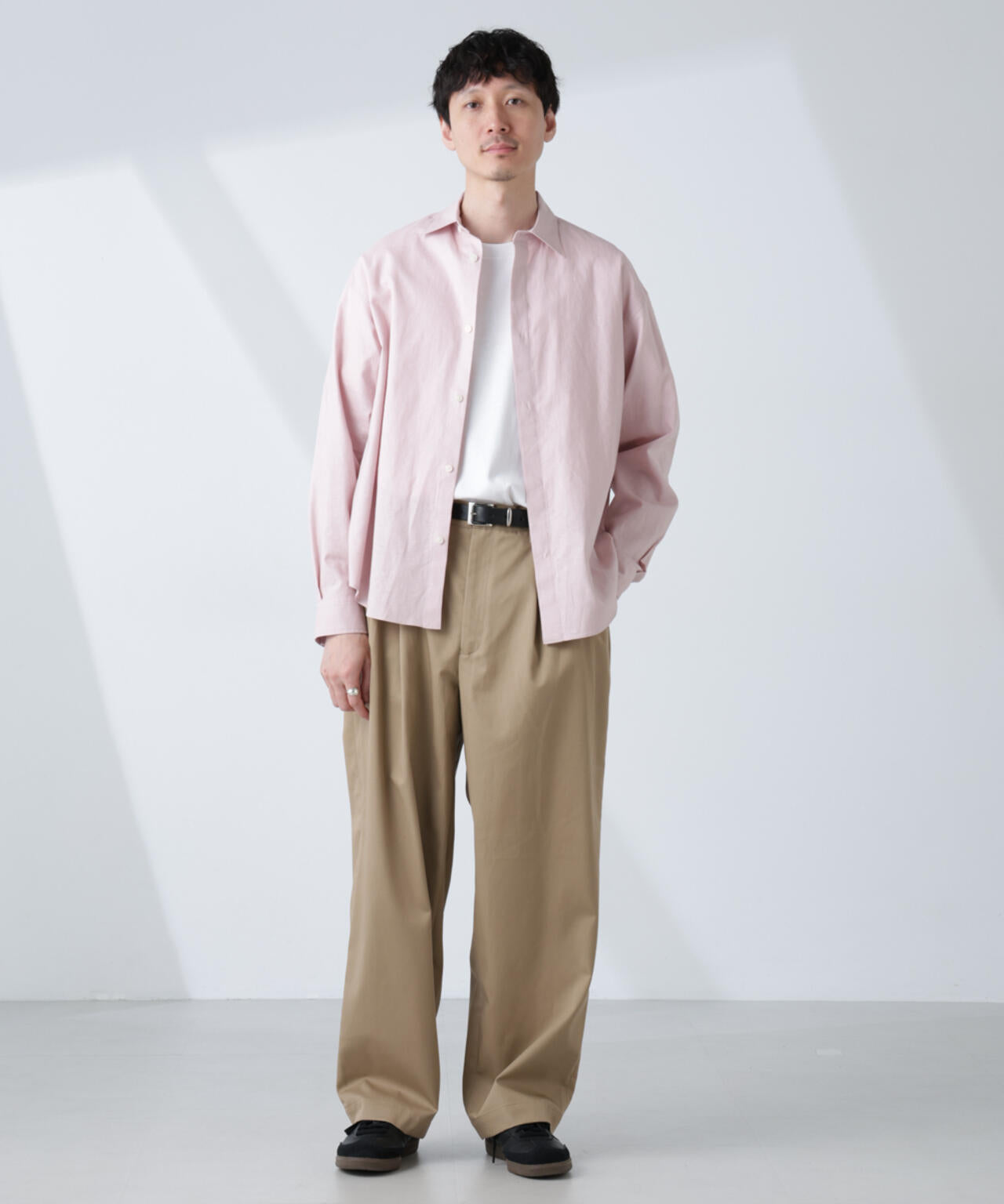 「BELGIUM LINEN FABRICS」リネンコットンレギュラーシャツ 6685120218