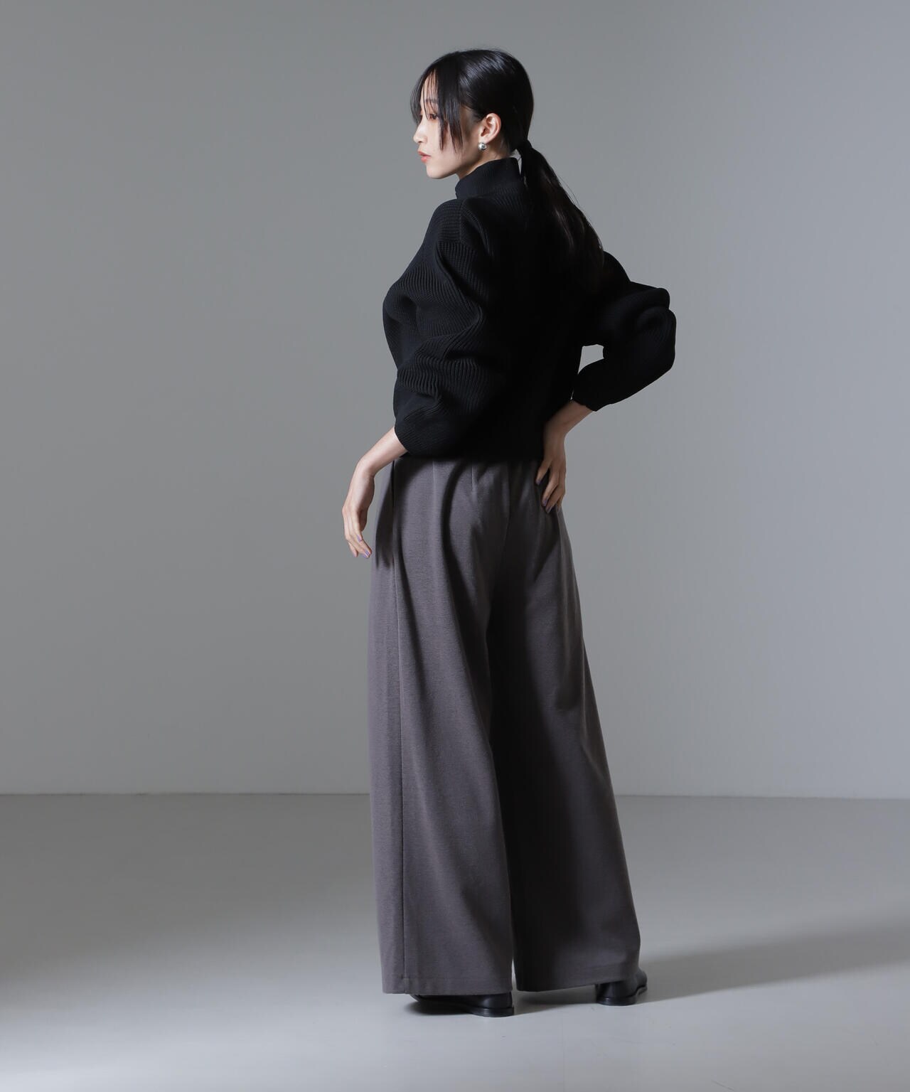 起毛カットタックワイドパンツ 6734227305