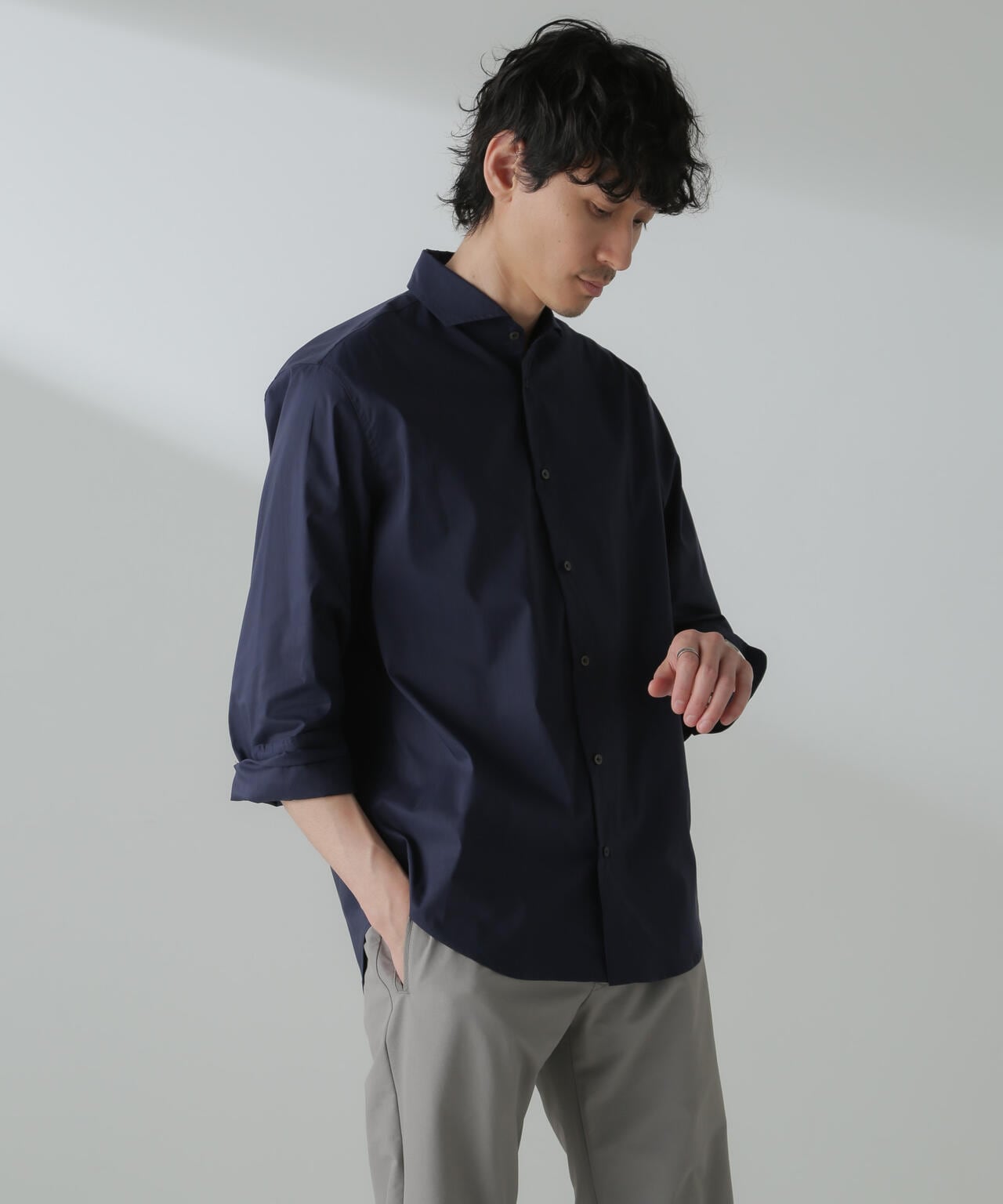 「ICE FLOW LINEN」カッタウェイシャツ 長袖 6684120224