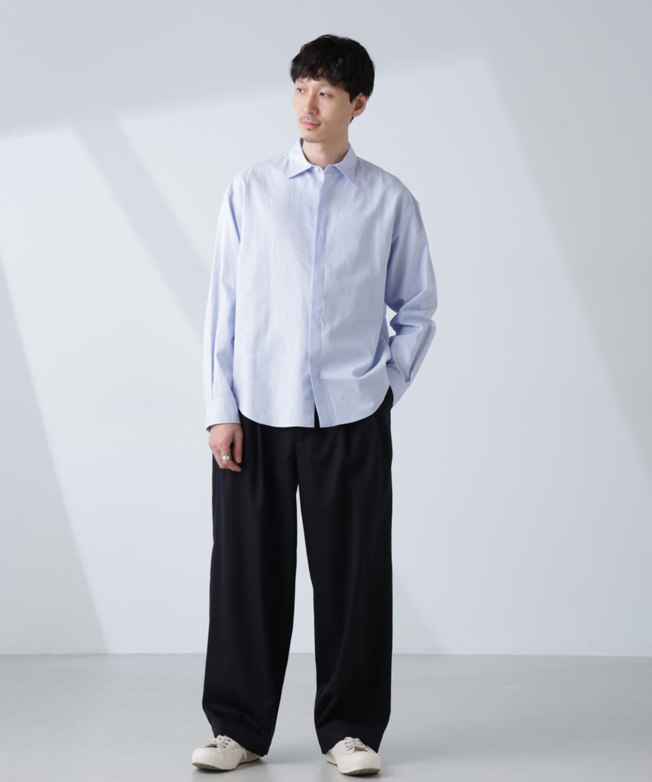 「BELGIUM LINEN FABRICS」リネンコットンレギュラーシャツ 6685120218