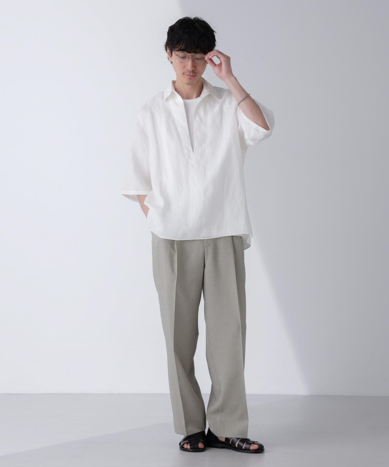 ダブルカバーツイルスキッパーシャツ 6684121219