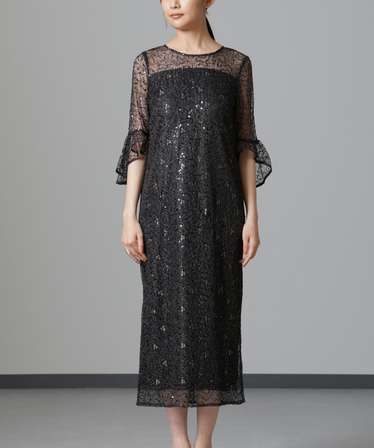 troisiemechaco/SPANGLE LACE ワンピース 6714219027