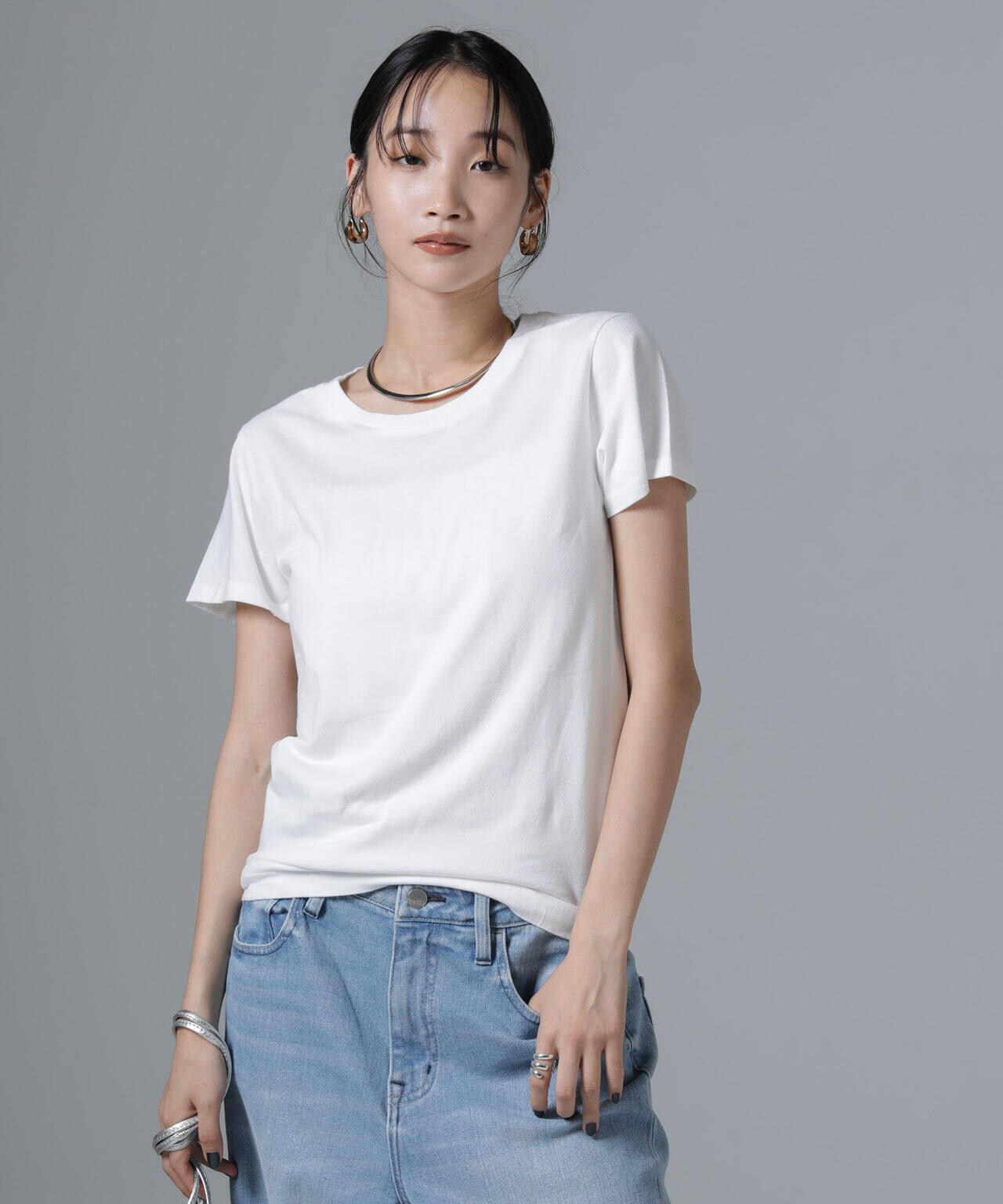 Hanes/2P JapanFit for HER クルーネックTシャツ 6715124014