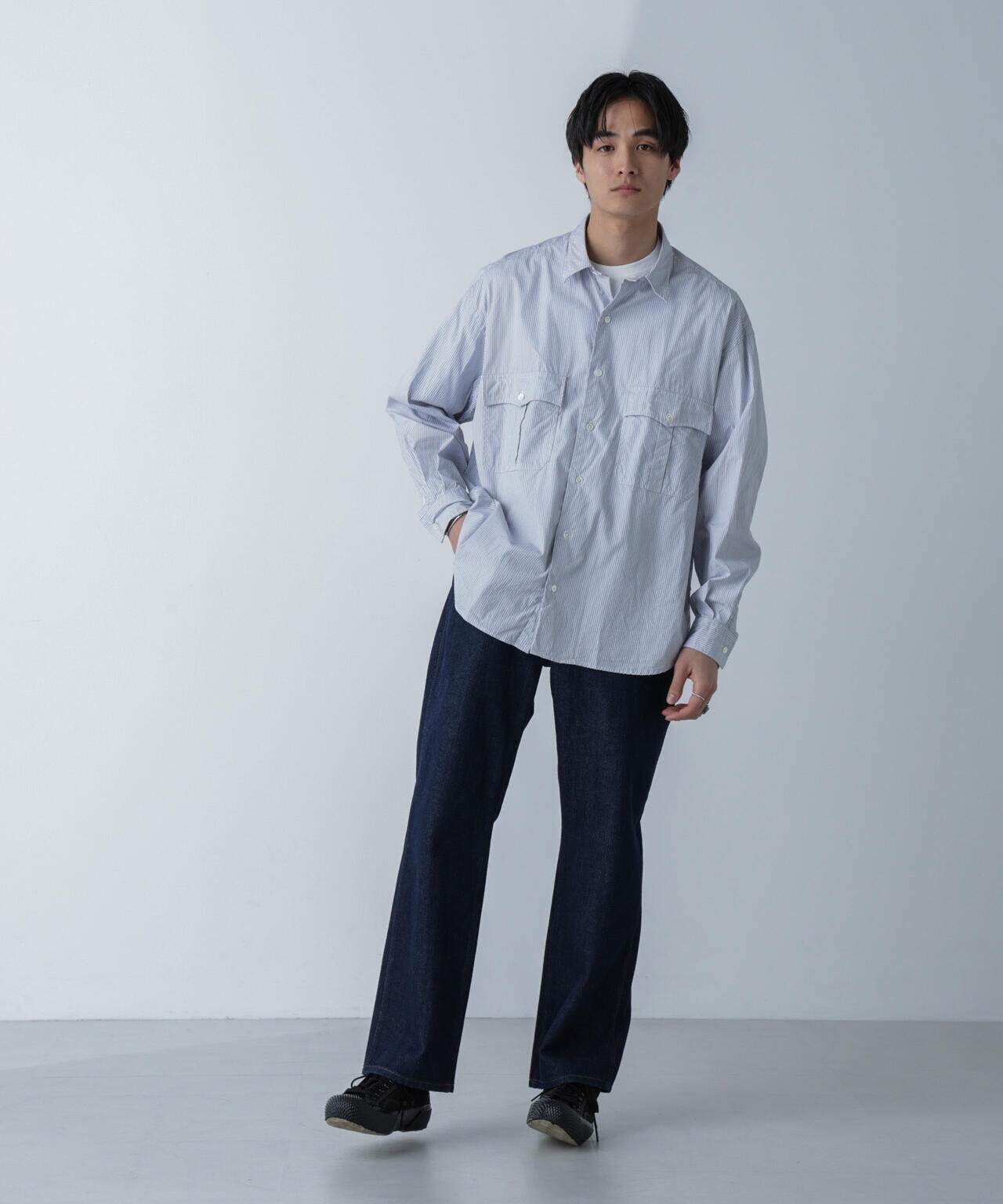 Porter Classic / ROLL UP STRIPE SHIRT Porter Classic / ROLL UP STRIPE SHIRT