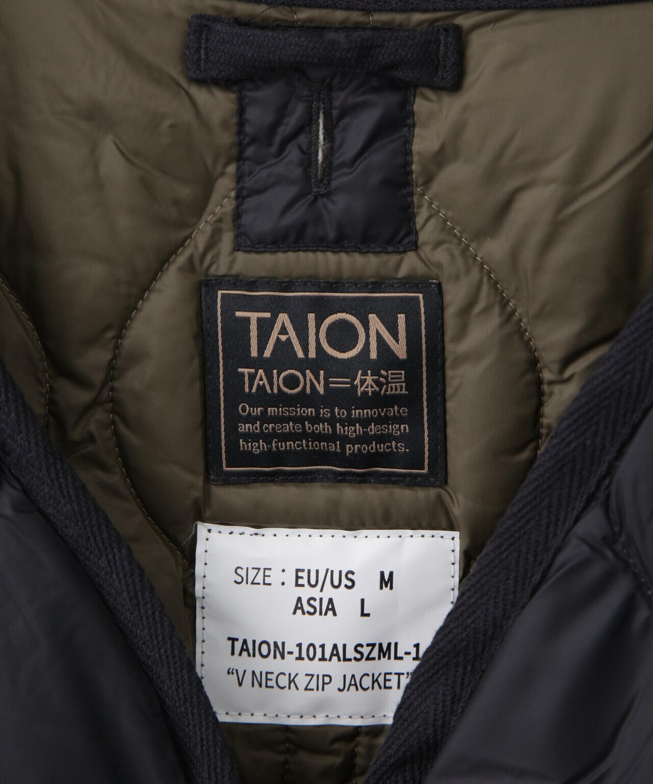 TAION/MILITARY W-ZIP V NECK DOWN JKT 6704214023