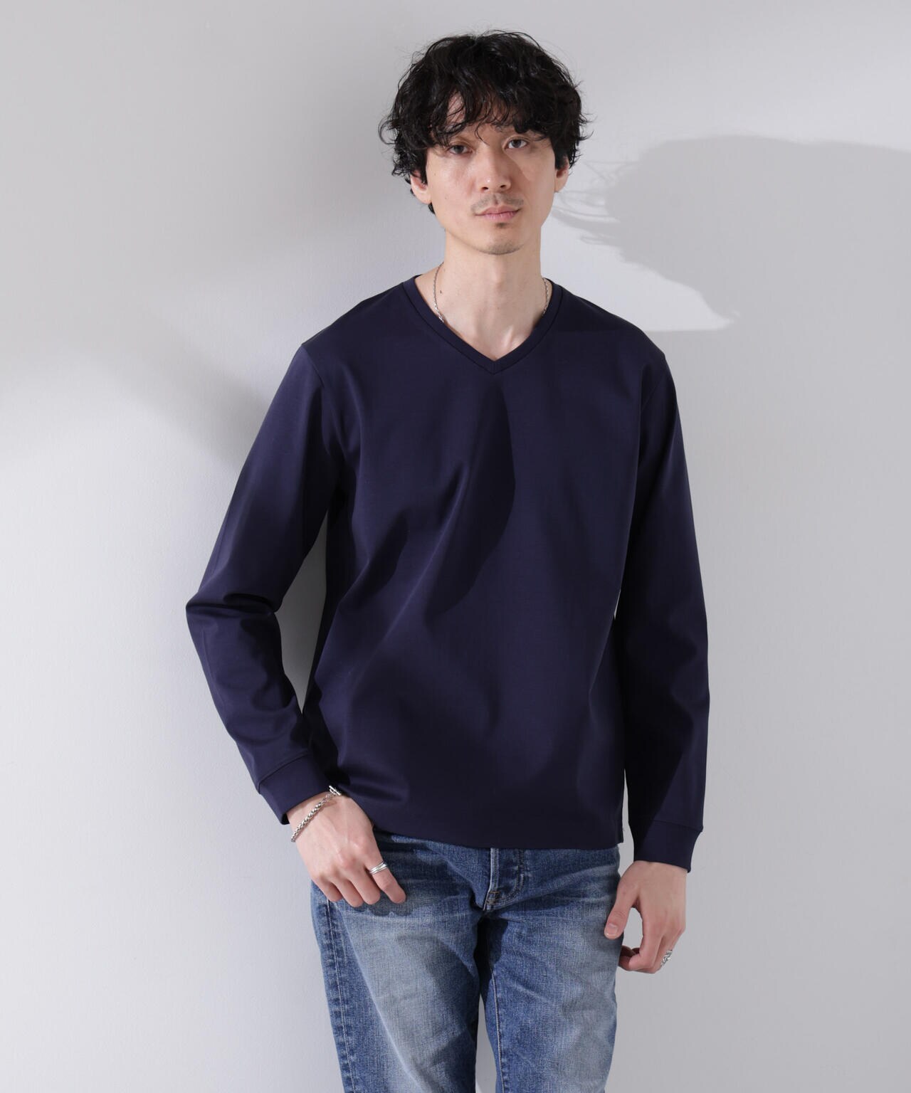 アンチスメル VネックTシャツ 長袖 6725123206