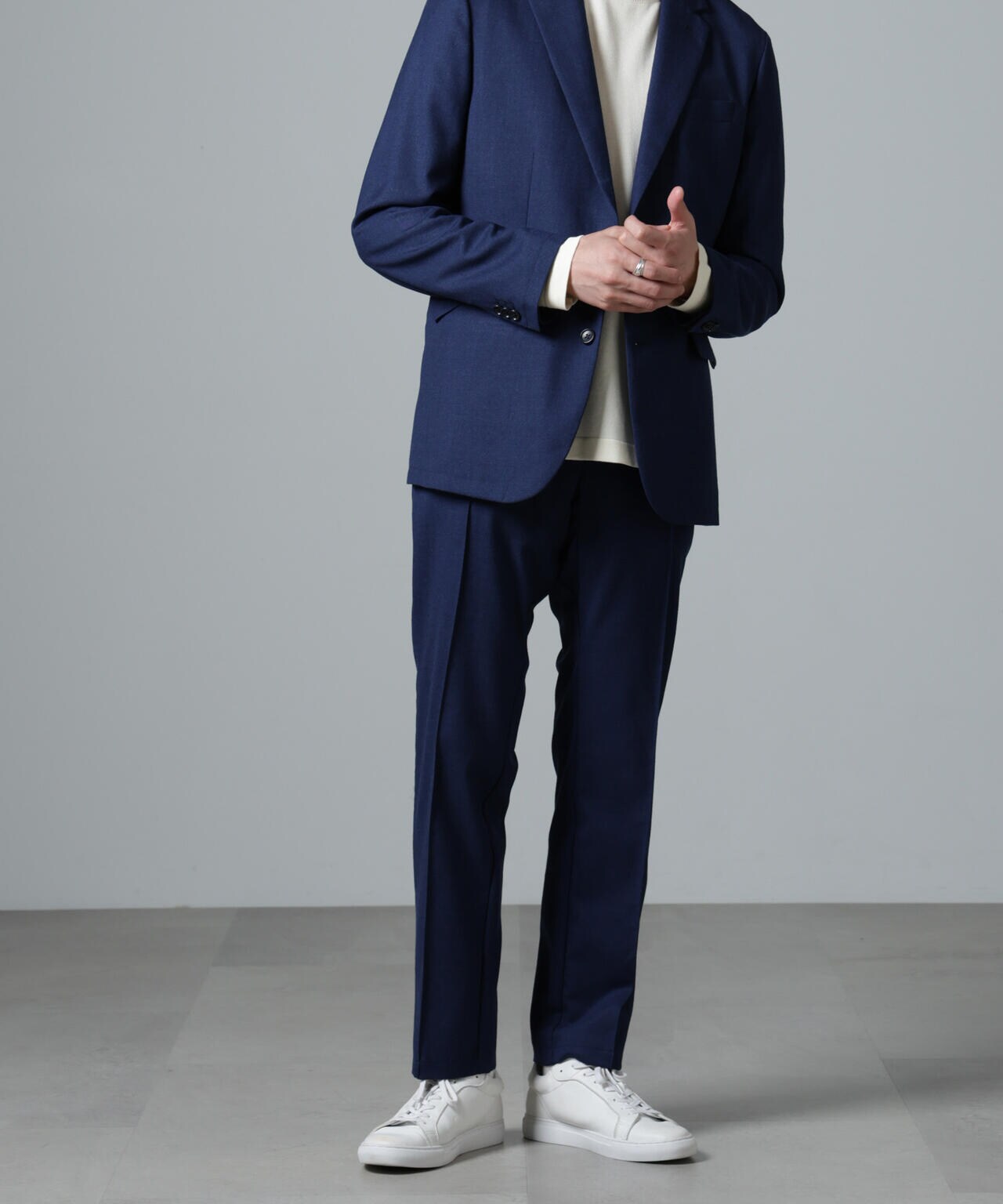 ｢N TROUSERS PREMIUM｣RENURウール混洗えるサキソニーパンツ(セットアップ可) 6684229205