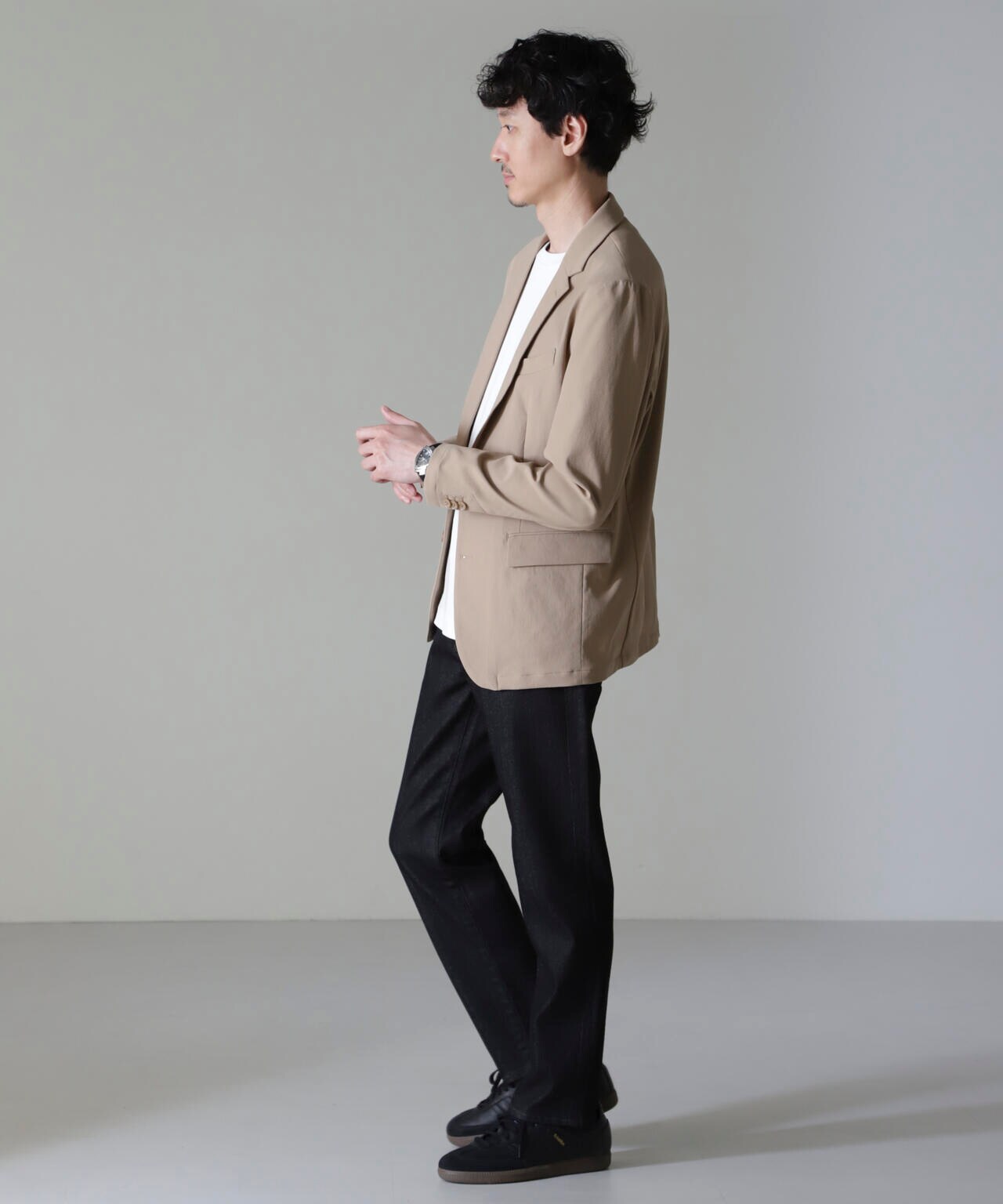 N JACKET BASIC｣ RENU(R) 撥水 ダブルフェイス ストレッチ ジャケット (セットアップ可)