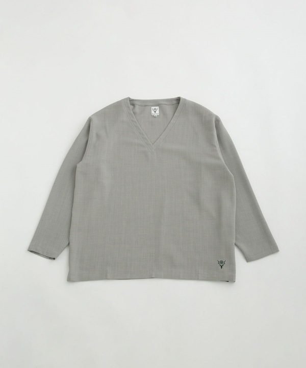 【公式/ナノ・ユニバース】S.S. V Neck Shirt -Poly Oxford 5000円以上送料無料【South2 West8】