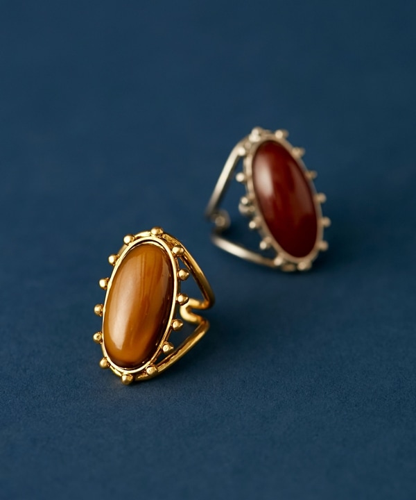 【公式/ナノ・ユニバース】VINTAGE BEADS oval stone ring 5000円以上送料無料【ADER. bijoux】